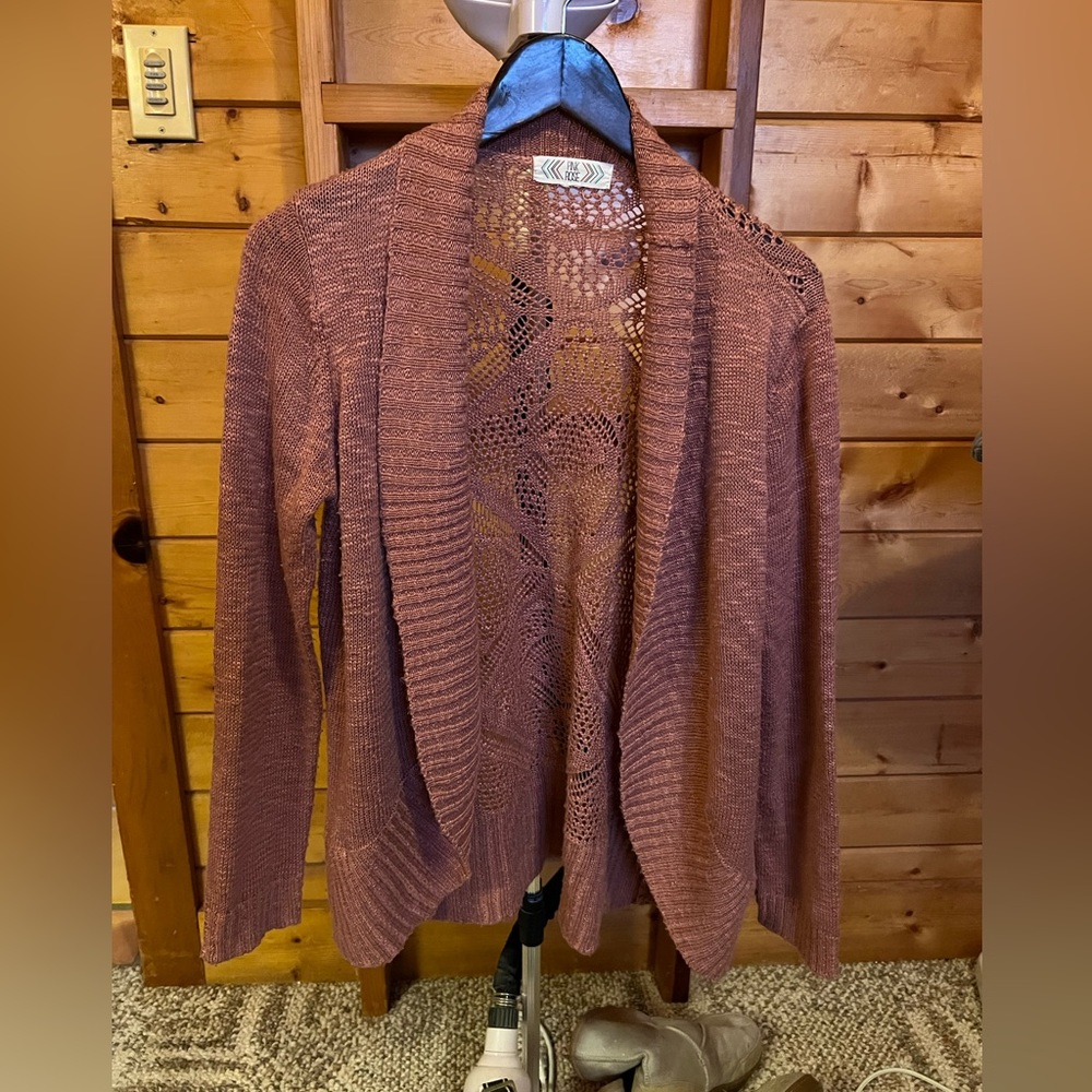 Pink Rose open front cardigan.  Size Medium